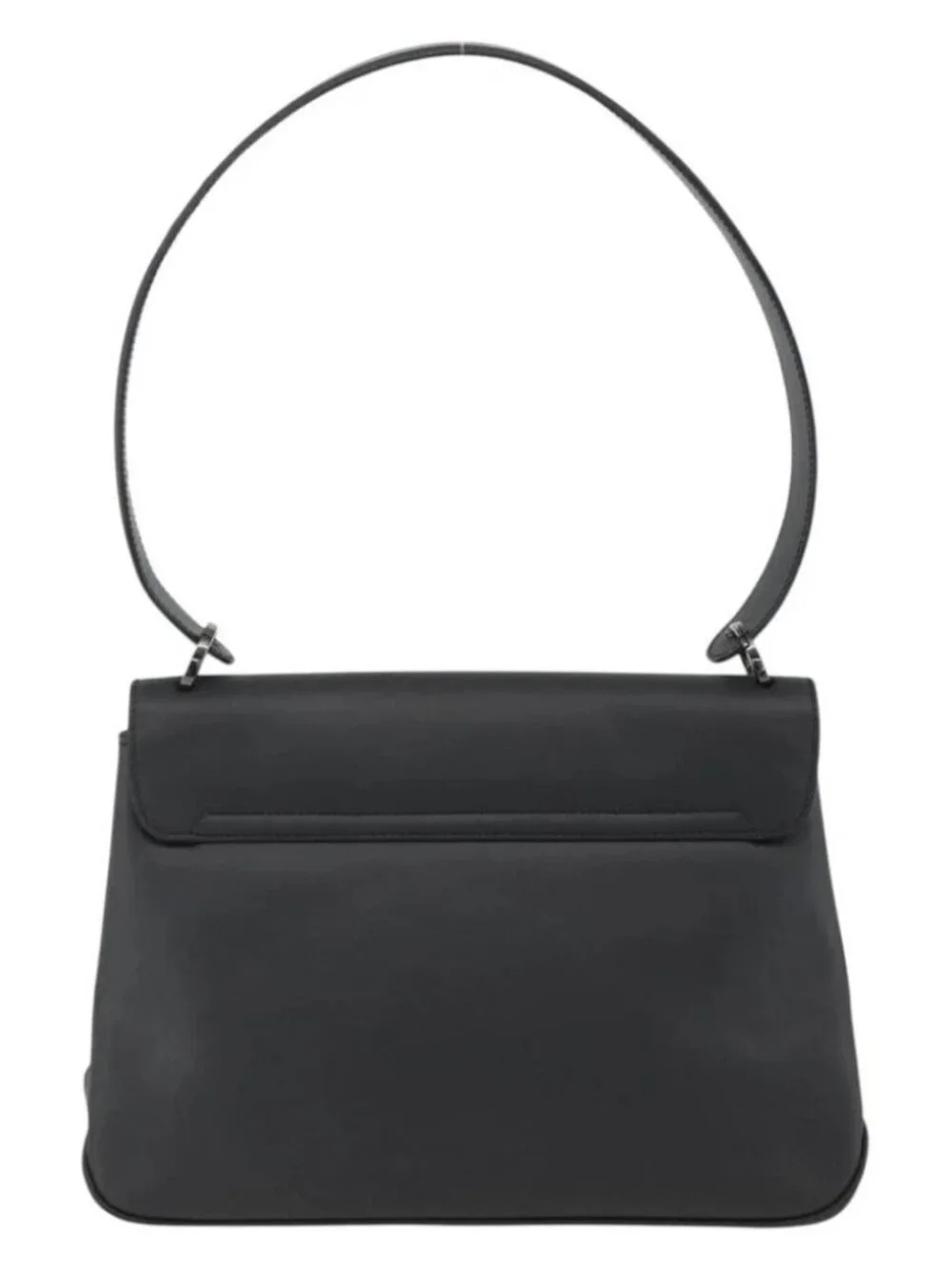 Salvatore Ferragamo Vala Shoulder Bag PVC Canvas Black Silver Auth gh1939